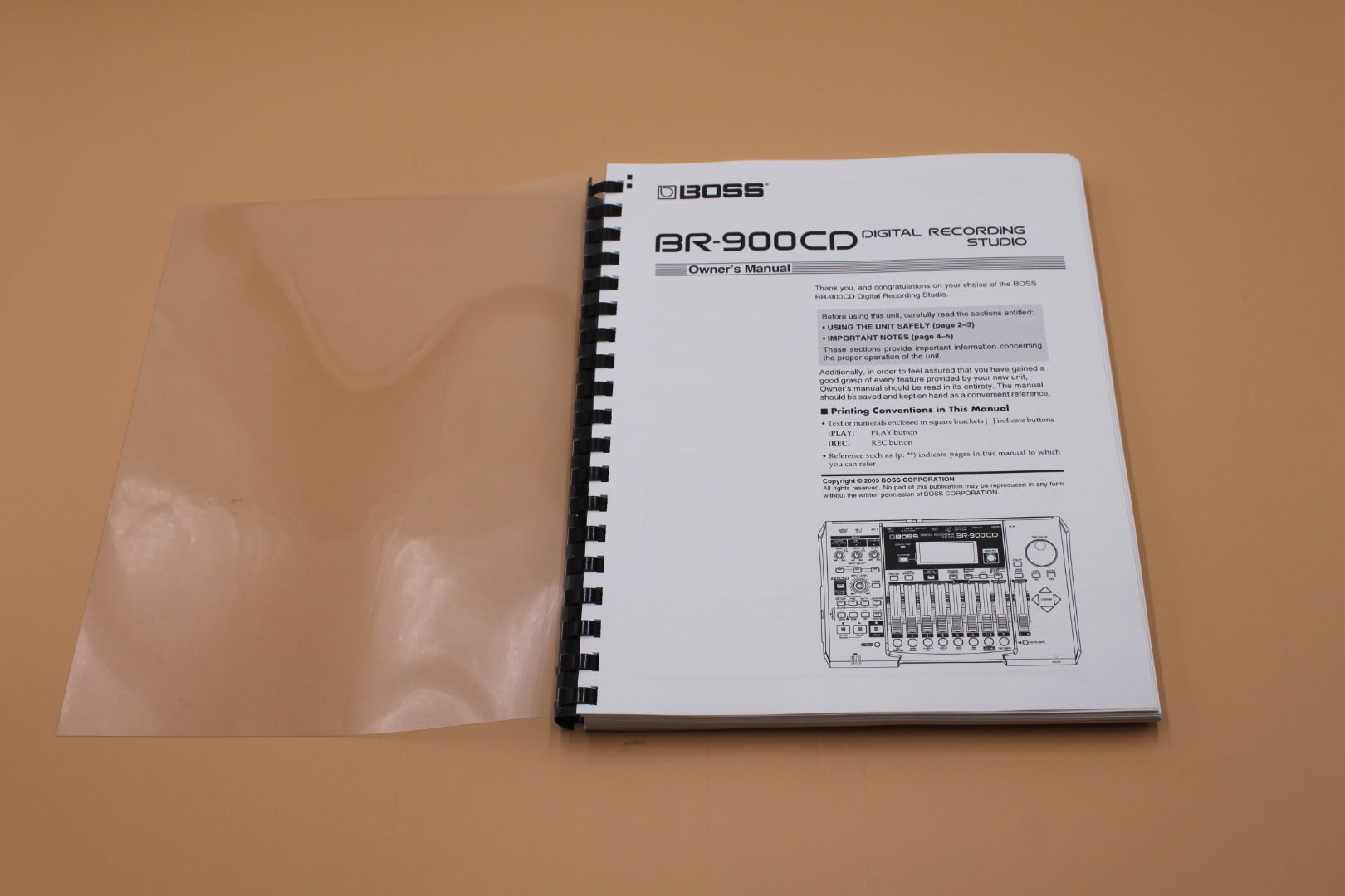 Boss BR-900cd Owners Instruction Manual 232 Pages & clear cover