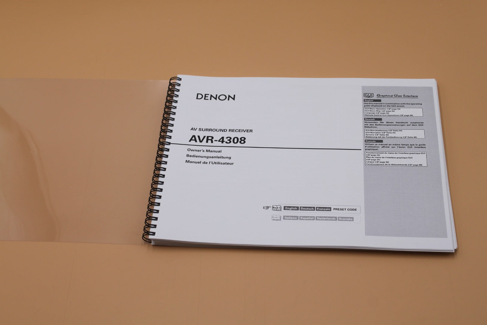 Denon AVR-4308 AV Receiver Owners Manual 119 Pages & clear cover
