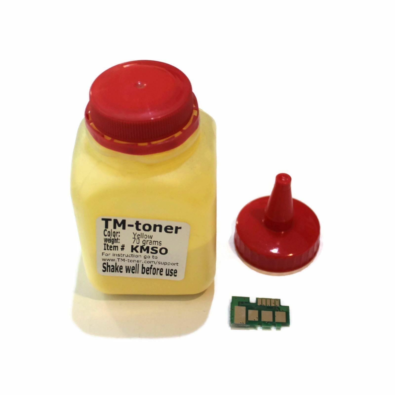 Compatible Yellow Toner refill kit with chips for Samsung Xpress SL-C1810W, SL-C1860FW printer and CLT-Y504S cartridge