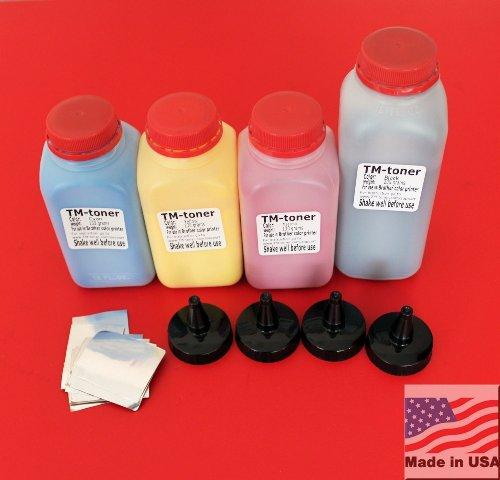 4 (200-140g) toner refill kit for Brother MFC-9130CW, MFC-9140cdn, MFC-9330CDW, MFC-9340CDW, HL-3140CW, HL-3150cdw, HL-3170CDW, DCP-9020cdw